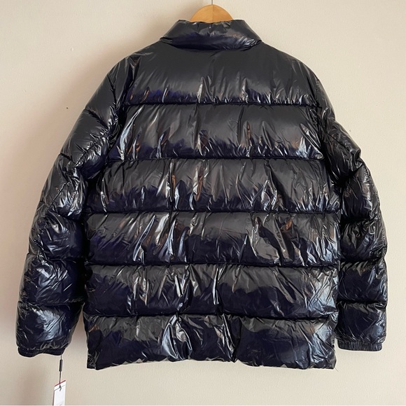 New Mens Calvin Klein Navy Quilted Water Resistant Puffer Jacket Sz L MSRP $225 - Picture 4 of 12